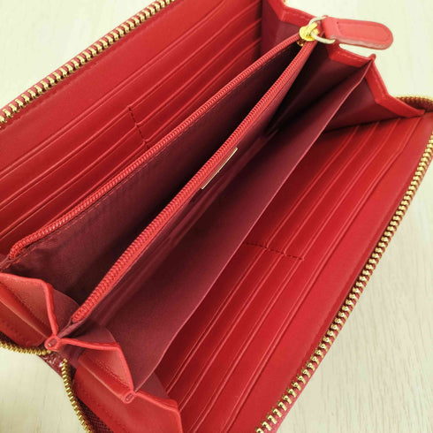 ヴィヴィアンウエストウッドロンドン Vivienne Westwood LONDON オーブ ハート刻印 総柄 ラウンドジップ エナメル 長財布 レディース