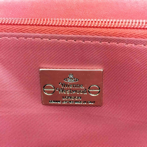 ヴィヴィアンウエストウッドロンドン Vivienne Westwood LONDON オーブ ハート刻印 総柄 ラウンドジップ エナメル 長財布 レディース