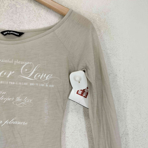 PAIN OR PLEASURE ペインオアプレジャー シアー 長袖 Uネック Tシャツ Y2K 韓国 レディース