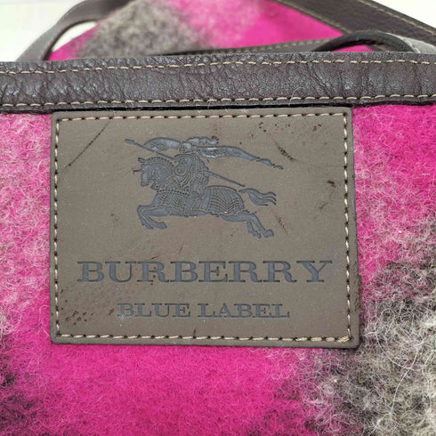 バーバリーブルーレーベル BURBERRY BLUE LABEL フェルト ウール リバーシブル トートバッグ レディース