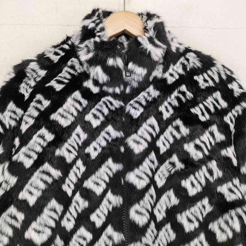 エイソス asos 総柄 フェイクファー ジップ ジャケット レディース L