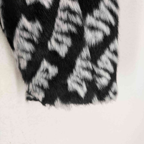エイソス asos 総柄 フェイクファー ジップ ジャケット レディース L