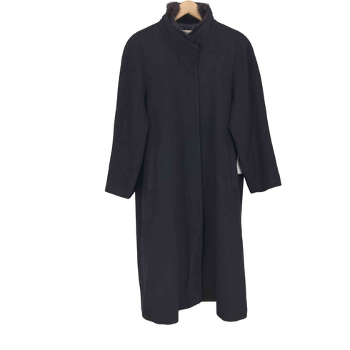 Lapin cashmere blue fox fur カシミヤ100% ブルーフォックスファー ステンカラー コート レディース FREE