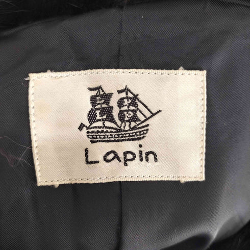 Lapin cashmere blue fox fur カシミヤ100% ブルーフォックスファー ステンカラー コート レディース FREE