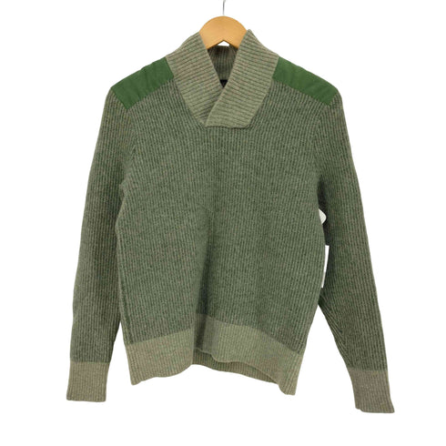 ブルックスブラザーズ BROOKS BROTHERS ウール100 スウェード切替 ショールカラー ニット セーター レディース m