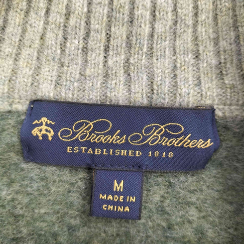 ブルックスブラザーズ BROOKS BROTHERS ウール100 スウェード切替 ショールカラー ニット セーター レディース m