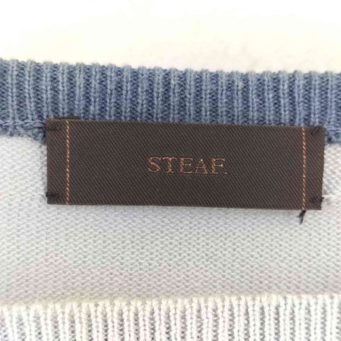 STEAF. スティーフ 22SS コットンアクリル Vネック ニット メンズ L