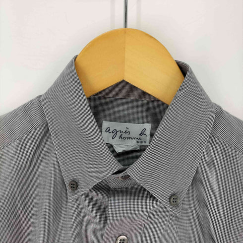 アニエスベーオム Agnes b.homme チェック 長袖 コットン ボタンダウンシャツ メンズ