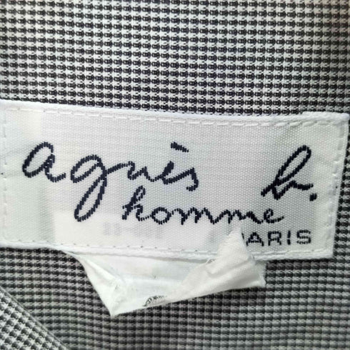 アニエスベーオム Agnes b.homme チェック 長袖 コットン ボタンダウンシャツ メンズ