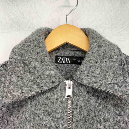 ザラ ZARA クロップド ブークレー ジップジャケット レディース import:S
