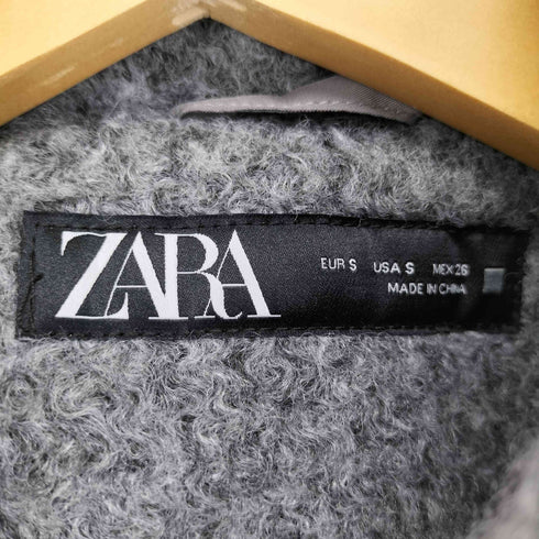 ザラ ZARA クロップド ブークレー ジップジャケット レディース import:S