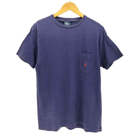 ポロバイラルフローレン Polo by RALPH LAUREN 90s ポニー刺繍 シングルステッチ ポケット Tシャツ ナス紺 メンズ import:M