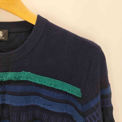 ピーエスポールスミス PS Paul Smith 総柄 ポンポン フリンジ ニット セーター レディース M