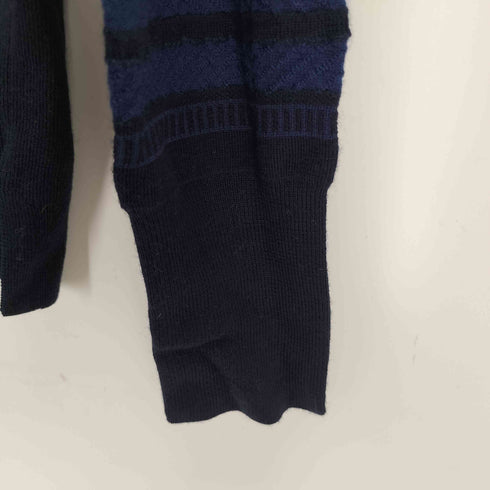 ピーエスポールスミス PS Paul Smith 総柄 ポンポン フリンジ ニット セーター レディース M