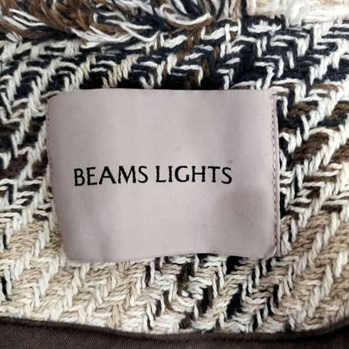 ビームスライツ BEAMS Lights ツイード チェック柄 ノーカラー ジャケット レディース 38