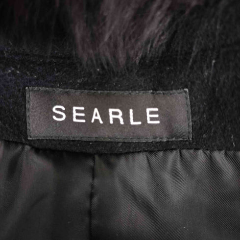 SEARLE サール フォックスファー ウールコート レディース
