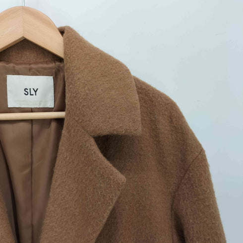 スライ SLY AIRY WOOL SHAGGY LONG COAT エアリー ウール シャギー ロングコート レディース FREE