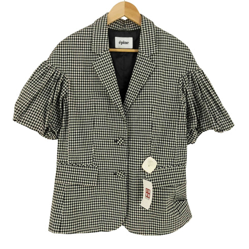 エピヌ epine gingham check arm balloon jacket ギンガムチェック アーム バルーン ジャケット レディース FREE