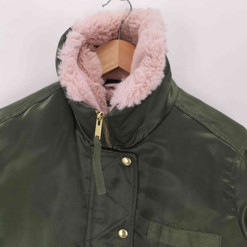 ギャップ Gap FUR LINED BOMBER JACKET ファーライナー ボンバージャケット レディース L