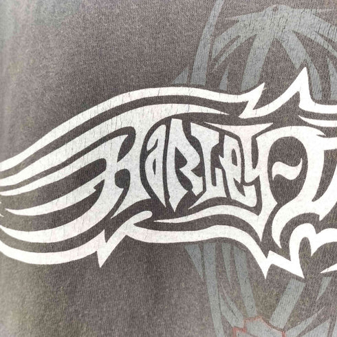 ハーレーダビッドソン HARLEY-DAVIDSON 90s USA製 長袖 両面プリント 袖スパイダーウェブ クルーネック Tシャツ Y2K メンズ Xl