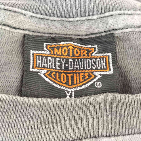 ハーレーダビッドソン HARLEY-DAVIDSON 90s USA製 長袖 両面プリント 袖スパイダーウェブ クルーネック Tシャツ Y2K メンズ Xl