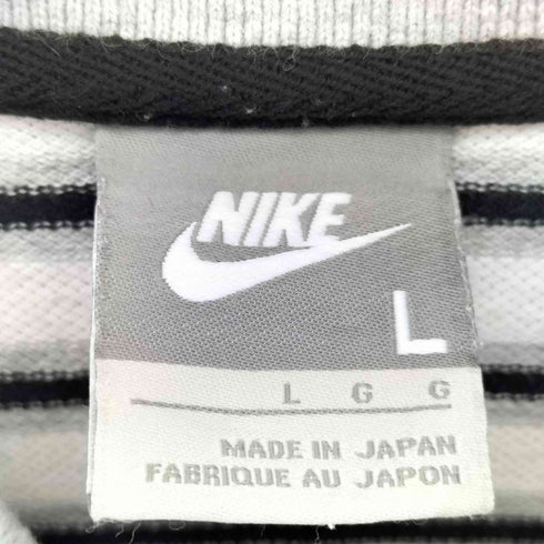 ナイキ NIKE 90-00s ブランドロゴ刺繍 ボーダー 半袖ポロシャツ メンズ import:L