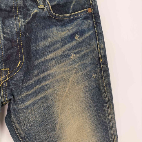 ヒステリックグラマー HYSTERIC GLAMOUR スタッズ ボタンフライ ビンテージ加工ブーツカットデニムパンツ メンズ US:34-35