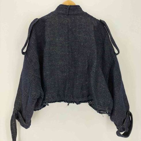 ザラ ZARA クロップドツイードハイネックジャケット レディース import:L