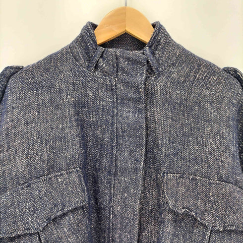 ザラ ZARA クロップドツイードハイネックジャケット レディース import:L