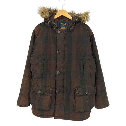 ウールリッチ WOOLRICH チェック ファーフード 中綿ジャケット メンズ import:L