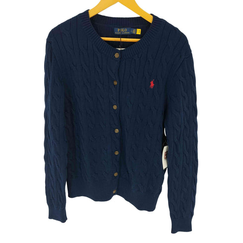 ポロラルフローレン POLO RALPH LAUREN ケーブル ニット カーディガン レディース import:L