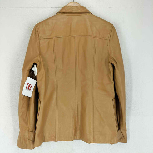 real leather リアルレザー 本革 ボタン ジャケット レディース