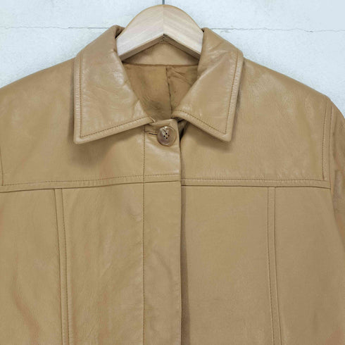 real leather リアルレザー 本革 ボタン ジャケット レディース
