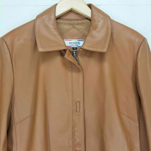 ZENITH ゼニス real leather リアルレザー 本革 比翼 ジップ ジャケット レディース 88