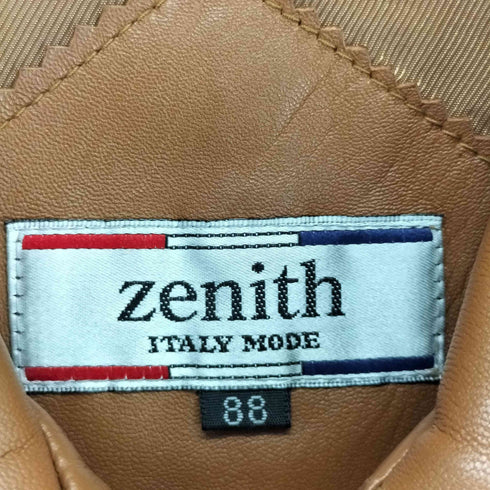 ZENITH ゼニス real leather リアルレザー 本革 比翼 ジップ ジャケット レディース 88