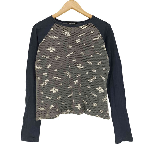 PEACE NOW ピースナウ メッシュ ラグラン 長袖 カットソー Y2K レディース M