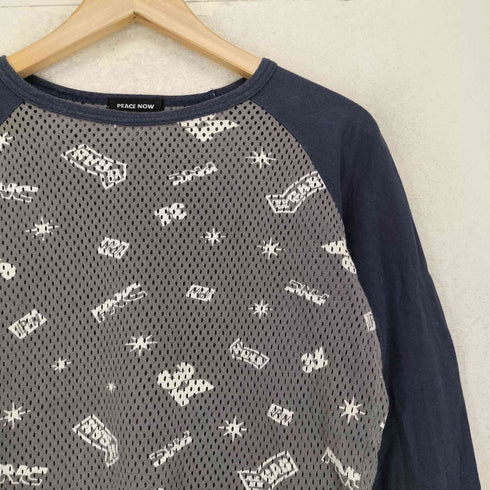PEACE NOW ピースナウ メッシュ ラグラン 長袖 カットソー Y2K レディース M