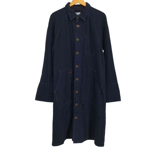 BLUE TRICK ブルートリック 藍染 刺し子 ロングショップコート レディース L