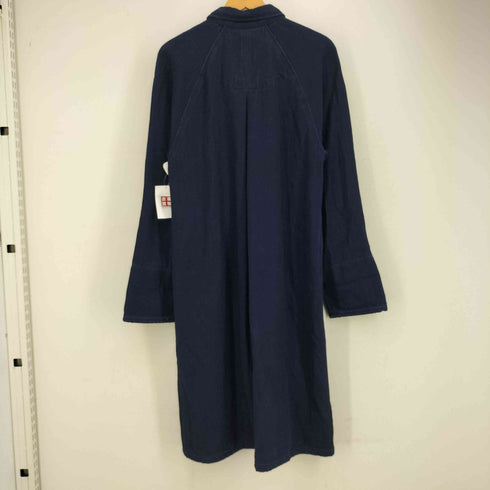 BLUE TRICK ブルートリック 藍染 刺し子 ロングショップコート レディース L