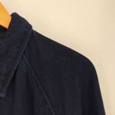 BLUE TRICK ブルートリック 藍染 刺し子 ロングショップコート レディース L
