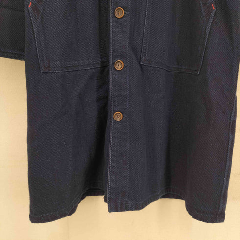BLUE TRICK ブルートリック 藍染 刺し子 ロングショップコート レディース L