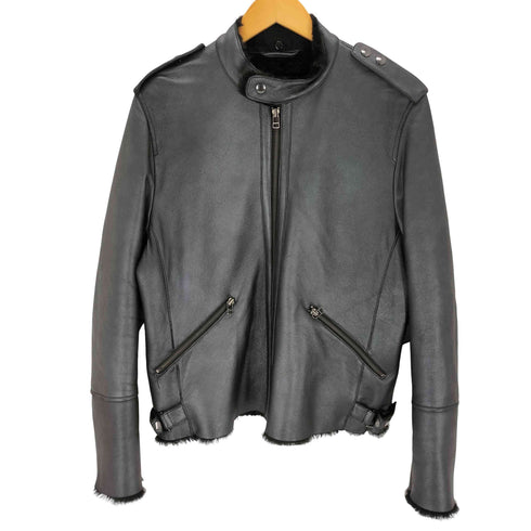 メイルアンドコー MALE & Co. ラムレザー ラムスキン ファー ライダースジャケット メンズ JPN:M