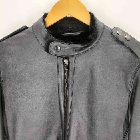 メイルアンドコー MALE & Co. ラムレザー ラムスキン ファー ライダースジャケット メンズ JPN:M