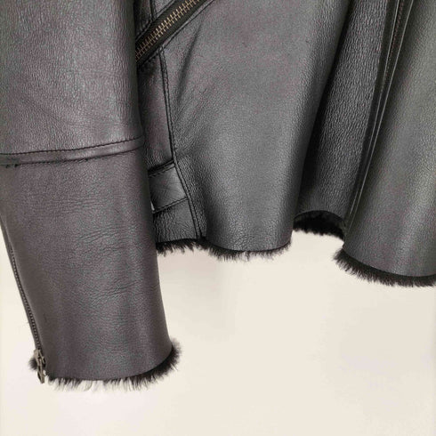 メイルアンドコー MALE & Co. ラムレザー ラムスキン ファー ライダースジャケット メンズ JPN:M