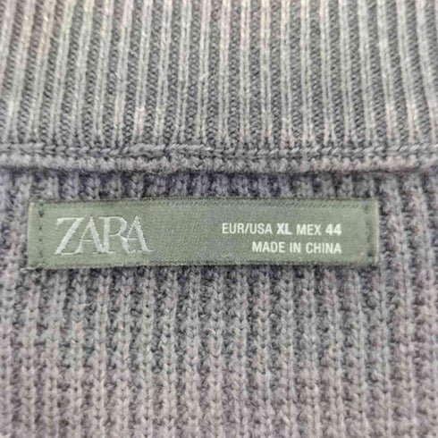 ザラ ZARA ピグメント 加工 テクスチャー ワッフル セーター メンズ import:XL