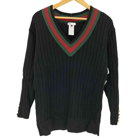 ダブルスタンダードクロージング DOUBLE STANDARD CLOTHING ウール混 ヘリンボーンvネックニット レディース 36