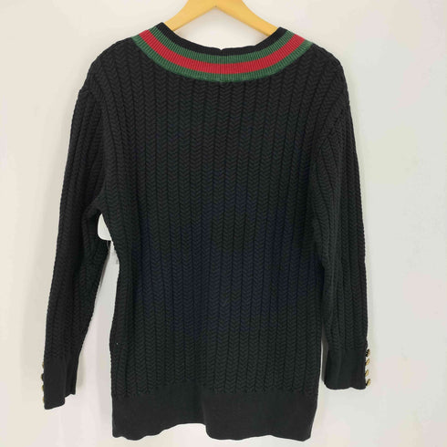ダブルスタンダードクロージング DOUBLE STANDARD CLOTHING ウール混 ヘリンボーンvネックニット レディース 36