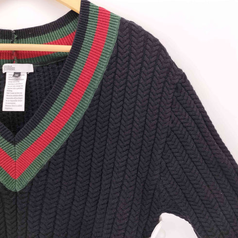 ダブルスタンダードクロージング DOUBLE STANDARD CLOTHING ウール混 ヘリンボーンvネックニット レディース 36
