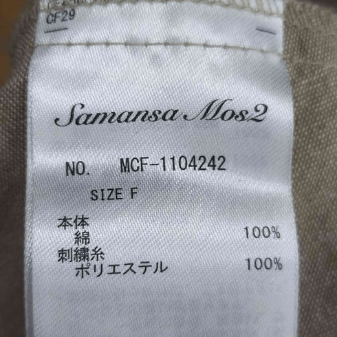 サマンサモスモス samansa Mos2 雪柄刺繍スタンドネックワンピース レディース FREE