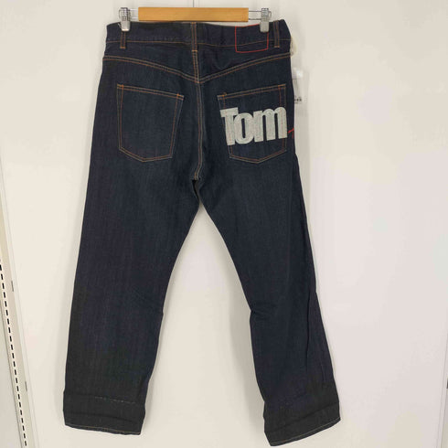トミー TOMMY バックポケット刺繍 濃紺ワイドテーパードデニムパンツ メンズ JPN:XL